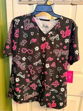 Barbie nurses Scrubs top - Womens size Large   - NEW